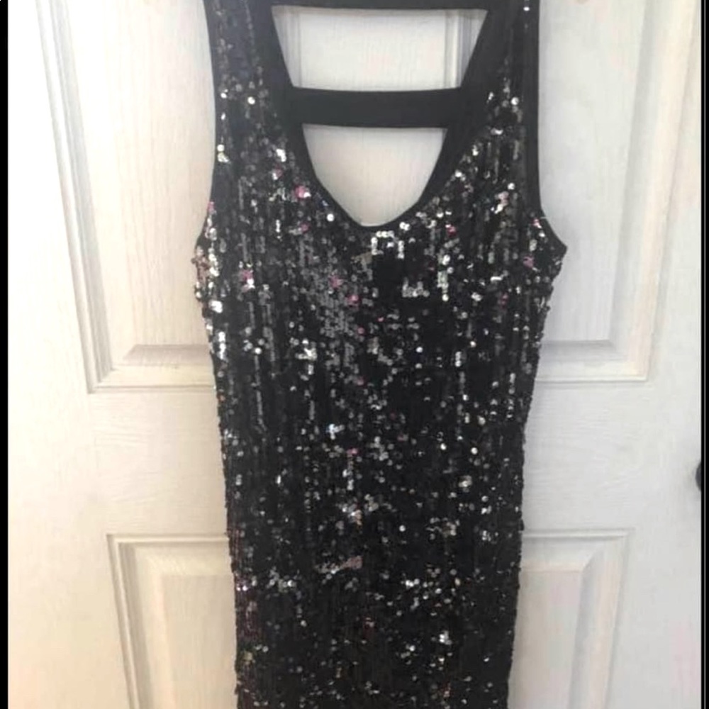 NWT black sparkly sequin party cocktail dress size XL